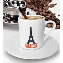 BK Gift Beyaz Paris Tasarımlı Türk Kahvesi Fincanı