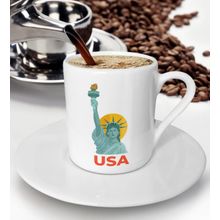 BK Gift Beyaz USA Tasarımlı Türk Kahvesi Fincanı