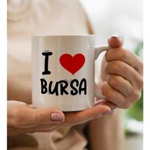 BK Gift I Love Bursa Tasarımlı Beyaz Kupa Bardak