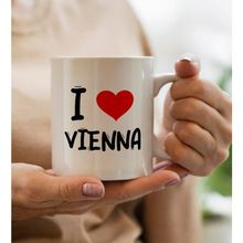 BK Gift I Love Vienna Tasarımlı Beyaz Kupa Bardak