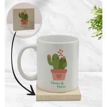 BK Gift Kişiye Özel - 11 Kaktüs Tasarımlı Beyaz Kupa Bardak