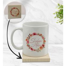 BK Gift Kişiye Özel - 12 Çiçek Tasarımlı Beyaz Kupa Bardak