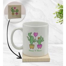 BK Gift Kişiye Özel - 12 Kaktüs Tasarımlı Beyaz Kupa Bardak