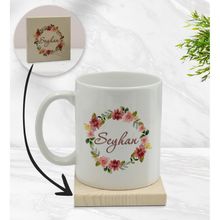 BK Gift Kişiye Özel - 19 Çiçek Tasarımlı Beyaz Kupa Bardak