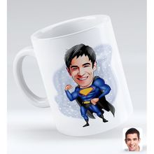 BK Gift Kişiye Özel Erkek Süper Kahraman 7 Karikatürlü Beyaz Kupa Bardak