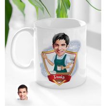 BK Isimli Barista Karikatürlü Beyaz Kupa Bardak