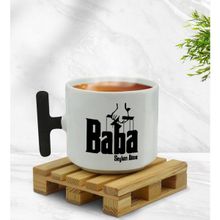 BK Kişiye Özel Baba Godfather Tasarımlı 5 Siyah T Kulplu Middle Kupa Bardak