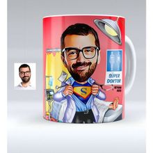 BK Kişiye Özel Bay Doktor Karikatürlü Beyaz Kupa Bardak