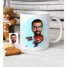BK Kişiye Özel Bay Hokeyci Karikatür Beyaz Kupa Bardak