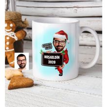BK Kişiye Özel Bay Yılbaşı Karikatür Beyaz Kupa Bardak