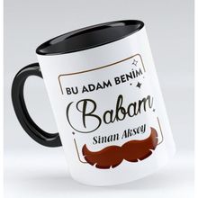 BK Kişiye Özel Bu Adam Benim Babam Tasarımlı Siyah Kupa Bardak