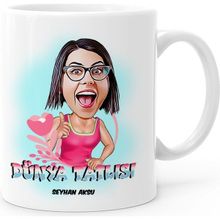 BK Kişiye Özel Dünya Tatlısı Karikatür Beyaz Kupa Bardak