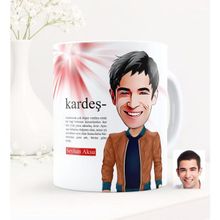 BK Kişiye Özel Kardeş Karikatürlü Beyaz Kupa Bardak