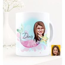 BK Kişiye Özel Kız Çocuk Deniz Kızı Karikatürlü Beyaz Kupa Bardak