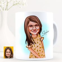 BK Kişiye Özel Kız Çocuk Karikatürlü-8 Beyaz Kupa Bardak