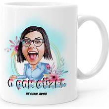 BK Kişiye Özel O Çok Güzel Karikatür Beyaz Kupa Bardak