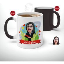 BK Kişiye Özel Öğretmen Karikatürlü Sihirli Kupa Bardak