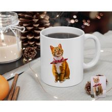 BK Kişiye Özel Tam Boy Kedi Karikatürlü Beyaz Kupa Bardak