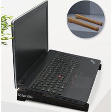 BK Kişiye Özel Taşınabilir Ahşap Siyah Notebook Laptop Standı