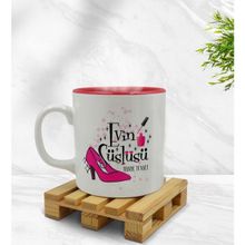 BK Model 1 Evin Süslüsü Tasarımlı Kırmızı Beyaz Kupa Bardak