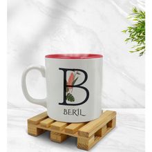 BK Model 10 Baş Harfli Isimli Kırmızı Beyaz Kupa Bardak