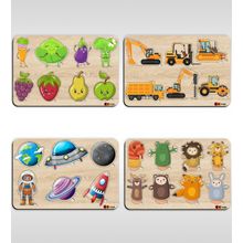 BK Toys 4’lü Ahşap Figürlü Eğitici-Öğretici Puzzle