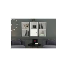 BKConcept DVR-1060-Ç Beyaz 100 cm Kitaplıklı Kapaklı Duvar Rafı