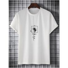 Black Sokak Men Hat Baskılı Oversze Bisisklet Yaka Beyaz Erkek T-shirt