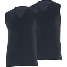 Blackspade 9227 Loose Fit V Yaka Sıfır Kol 2'li Siyah Erkek Atlet