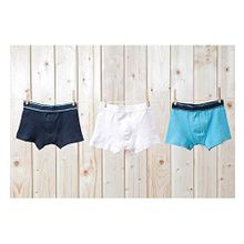 Blackspade 9395 Lacivert Aqua Beyaz 3'lü Paket Erkek Çocuk Boxer
