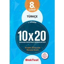 Bloktest Yayınları 8. Sınıf Bloktest Türkçe 10x20 Denemeleri 2. Dönem