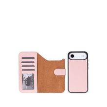 BloominBag iPhone 17 Air 6.5 inç Pembe Bloomcase Magic Wallet Blush Hakiki Deri Cüzdanlı Telefon Kılıfı
