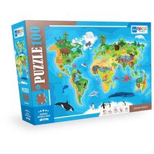 Blue Focus BF316 Animal World Map Hayvan Dünya Haritası 100 Parça Puzzle