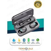 Bluetooth Kulaklık Kulakiçi Powerbanklı Çift Mikrofonlu Dokunmatik Kablosuz Earbuds F9 Pro