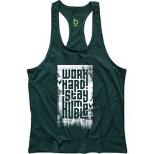 Bluu HMBLW Yeşil Beyaz Fitness Gym Tank Top Erkek Sporcu Atleti
