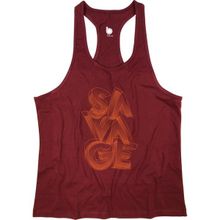 Bluu Savage Bordo Fitness Gym Tank Top Erkek Sporcu Atleti