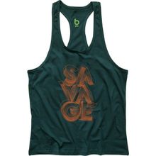 Bluu Savage Koyu Yeşil Fitness Gym Tank Top Erkek Sporcu Atleti
