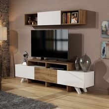 BMdekor Arzu Beyaz Ceviz 150 cm Tv Ünitesi