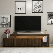 BMdekor Buğra Ceviz LED Işıklı 192 cm Tv Sehpası