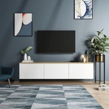 BMdekor Duvara Asma Norm Meşe Beyaz 160 cm Tv Sehpası
