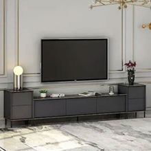 BMdekor Kozan Set Antrasit Mermer Desen 260 cm Tv Sehpası