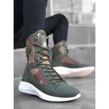 Boa BA0600 Haki - Beyaz Renk Kamuflaj Boksör Model Yüksek Taban Unisex Postal Bot