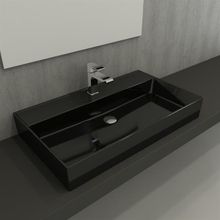 Bocchi 1377-005-0126 Milano Parlak Siyah 80 cm Lavabo
