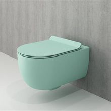 Bocchi 1417-033-0128 V Tondo Rimless Kanalsız Kısa Mat Mint Yeşil Asma Klozet