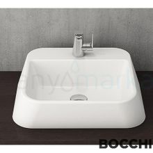 BOCCHI Elba 1074-001-0126 42 cm Parlak Beyaz Batarya Banklı Çanak Lavabo