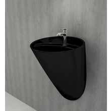 Bocchi Fenice 54 cm Parlak Siyah Armatür Deliksiz Çanak Lavabo