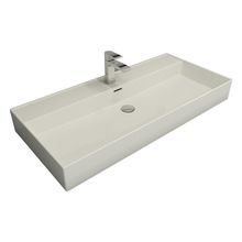 Bocchi Milano 100 cm Tezgah Üstü Parlak Beyaz Lavabo
