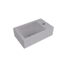 Bocchi Milano 37 cm Mat Gri Dar Sağ Tezgah Üstü Asma Lavabo