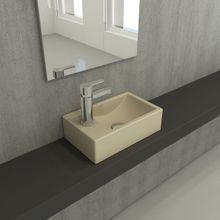 Bocchi Milano 37 cm Mat Yasemin Dar Sol Tezgah Üstü Asma Lavabo