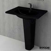 Bocchi Taormina Arch 65 cm Parlak Siyah Etajerli Lavabo